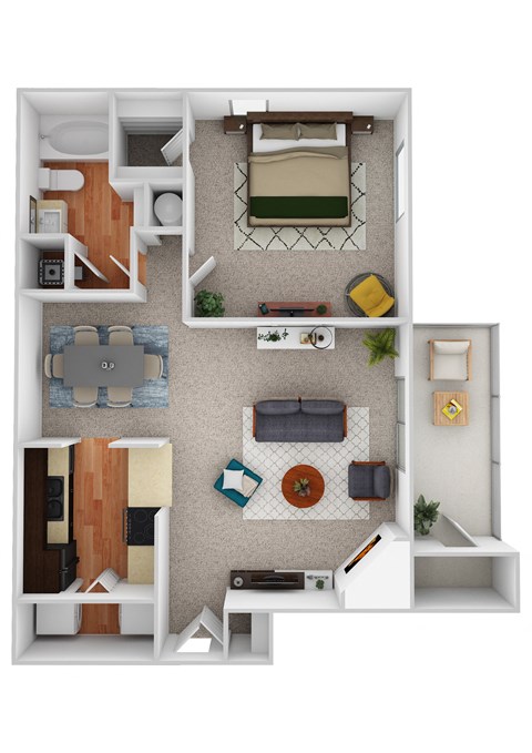 A4S - Willow w Sunroom at Riverset Apartments, Memphis, TN, 38103